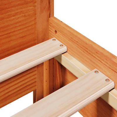 Bedframe zonder matras massief grenenhout wasbruin 75x190 cm
