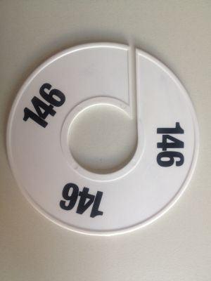 Maatring 11 cm wit/zwart 146