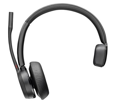 HP Poly Voyager 4310 UC Monaurales Headset +BT700 USB-A Adapter On Ear headset Bluetooth Stereo Zwart Noise Cancelling Volumeregeling, Microfoon uitschakelbaar
