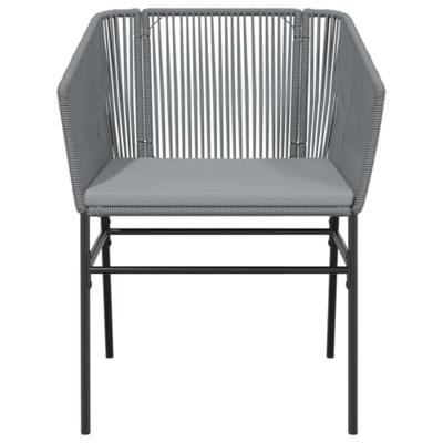 9-delige Tuinset met kussens poly rattan glas grijs - thumbnail