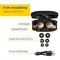 Jabra Elite 65t Oordopjes – Bluetooth Oordopjes met Passieve Ruisonderdrukking en Vier-Microfoontechnologie voor Echt Draadloos Bellen en Muziek Luisteren – Koperzwart - thumbnail