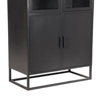 LABEL51 Vitrinekast 'Level', Metaal, 80 x 40 x 190cm, kleur Zwart - thumbnail