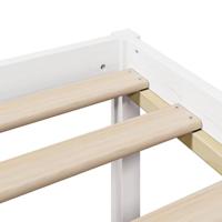 Bed met boekenkast zonder matras grenenhout wit 160x200 cm - thumbnail