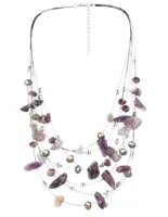 Edelsteen Ketting Amethist Multiwire - 42 cm - thumbnail