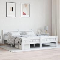 Bedframe massief grenenhout wit 160x200 cm - thumbnail