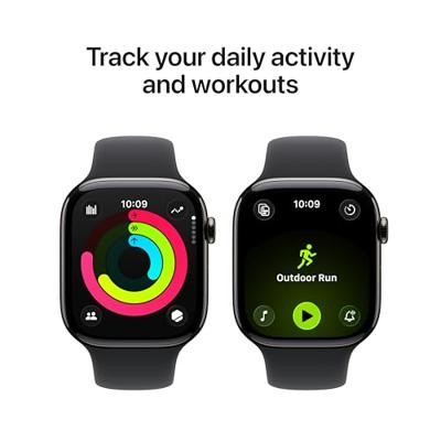 Apple Watch Series 11 GPS + Cellular - 46 mm - Slate Titanium kast - Zwarte sportband - M/L - thumbnail