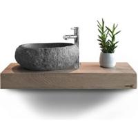 LoooX Wooden Mini Base massief eiken blad 40x23x7 cm Old Grey - thumbnail