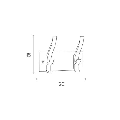 Unilux muurkapstok Cypres, 2 haken