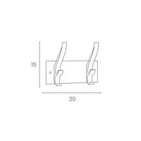 Unilux muurkapstok Cypres, 2 haken - thumbnail