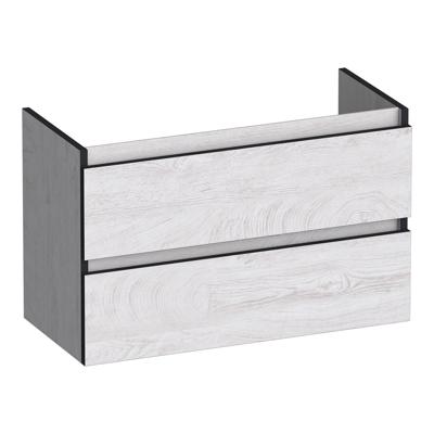 Brauer Joy Edge - Onderkast Ondiep - 80 cm - met 2 Softclose Lades Greeploos en 1 Sifon Uitsparing - Forest Seashell