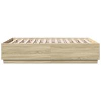 Bedframe bewerkt hout sonoma eikenkleurig 135x190 cm - thumbnail