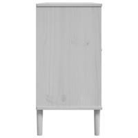 Dressoir SENJA rattan-look 112x40x80 cm massief grenenhout wit - thumbnail
