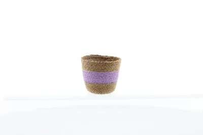 van der Leeden plantenmand seagrass 10x9cm natural/purple
