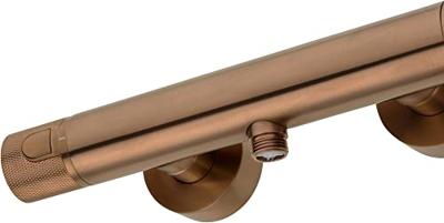 Ben Engraved Cross douche thermostaatkraan met gravering 15cm geborsteld koper pvd-coating