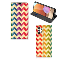 Samsung Galaxy A32 4G | A32 5G Enterprise Editie | Hoesje met Magneet | Zigzag Multi Color - thumbnail