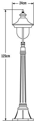 KonstSmide Staande buitenlampParma 125cm rvs met zwart - 7242-000 - thumbnail