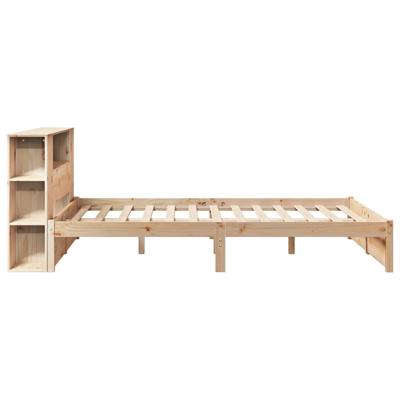 Bed met boekenkast zonder matras massief grenenhout 140x200 cm - thumbnail