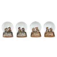 Kerststal set Home ESPRIT Multicolour Hars Aluminium Kristal 8 x 8 x 10 cm (4 Stuks) - thumbnail