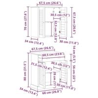 Badkamermeubelset met lade VIGO 2 pcs Bruin 67,5 x 34 x 80 cm - thumbnail