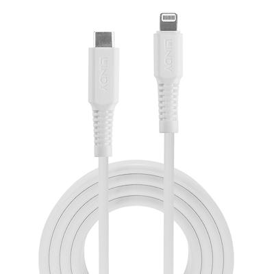 LINDY 31315 USB-kabel USB 2.0 Apple Lightning stekker, USB-C stekker 0.50 m Wit
