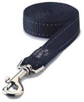 Rogz For Dogs fanbelt long lijn zwart - thumbnail