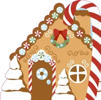 Duni dunisoft servet silhouette cookie house 33x33cm wit, bruin 12 stuks - thumbnail