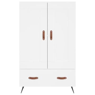 Hoge kast 69,5x31x115 cm bewerkt hout wit