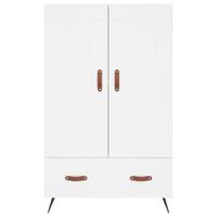 Hoge kast 69,5x31x115 cm bewerkt hout wit - thumbnail