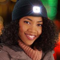 Technosmart Muts met LED Verlichting - Grijze Beanie - Unisex - One Size - Warme Hardloopmuts - thumbnail