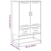 Hoge kast 68x39x111,5 cm koudgewalst staal roze - thumbnail