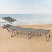 Solstol Aktive Grijs 193 x 53 x 30 cm Opvouwbaar Parasol - thumbnail