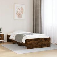 Bedframe zonder matras hout gerookt eikenkleurig 75x190 cm - thumbnail