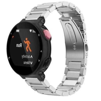 Universal Smart Watch drie stalen strips polsband horlogeband voor Garmin Forerunner 220/230/235/630/620/735 (zilver)