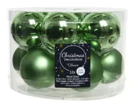 Decoris kerstballen glas 12st dennengroen 5cm - thumbnail