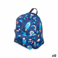 Schoolrugzak Pincello Multicolour 28 x 12 x 22 cm 22 x 28 x 12 cm Ruimteschip (12 Stuks) - thumbnail