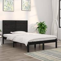 Bedframe massief hout zwart 140x190 cm - thumbnail