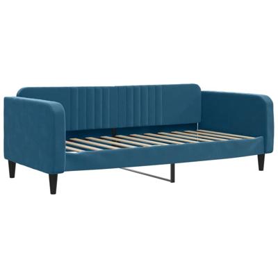 Slaapbank 90x200 cm fluweel blauw