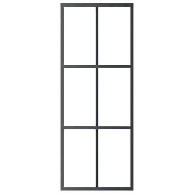 Schuifdeur 76x205 cm ESG-glas en aluminium zwart - thumbnail
