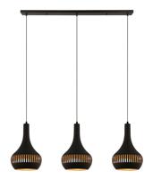 Freelight Hanglamp Canna 3 lichts L 120 cm Ø 25 cm zwart goud - thumbnail