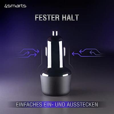 4Smarts 456260 USB-oplader 65 W, 18 W 1x USB-C, 1x USB-A USB PD, Quick Charge Zwart Auto, Vrachtwagen Snellader