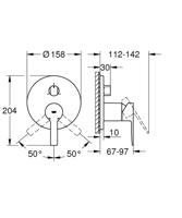 Opbouwdeel GROHE Lineare 3-Weg Hard Graphite Geborsteld - thumbnail