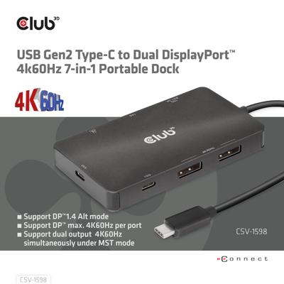 club3D CSV-1598 USB-C dockingstation Geschikt voor merk (dockingstation): Universeel