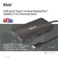 club3D CSV-1598 USB-C dockingstation Geschikt voor merk (dockingstation): Universeel - thumbnail