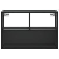 Tv-meubel 60x31x39,5 cm bewerkt hout en metaal zwart - thumbnail