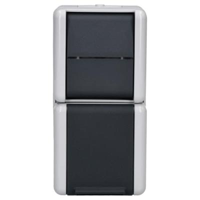 Jung 876W Wandcontactdoos Opbouwbehuizing 2-voudig Grijs 1 stuk(s)
