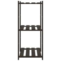Opbergrek 3-laags 60x38x90 cm massief grenenhout zwart - thumbnail