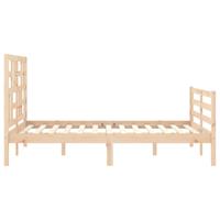 Bedframe met hoofdbord massief hout - thumbnail