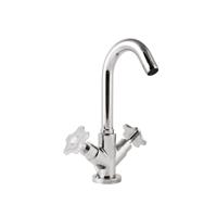 Wastafelkraan Sanimex Giulini Opbouw Tweegreeps Draaibare Uitloop Met Pop-Up Chroom - thumbnail