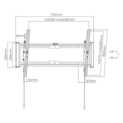 VALUE TV muurbeugel, 47 mm afstand tot de muur , kantelbaar, <203,2cm/80, <75kg