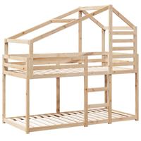 Stapelbedframe zonder matras massief grenenhout 90x200 cm - thumbnail